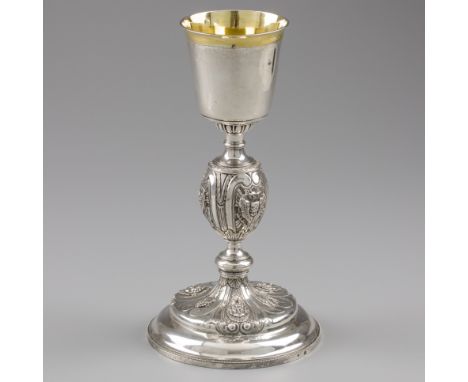 Chalice, Jean Petitjean (1712 /± 1752), Namur, Belgium ca. 1740, silver. A very beautiful chalice with cherubs on the base an