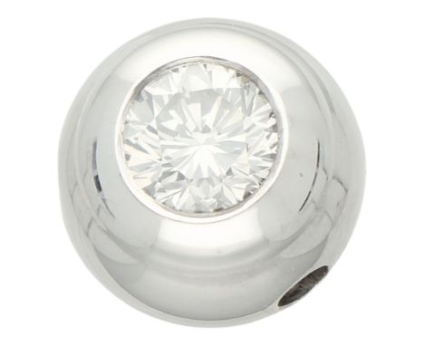 Chopard 18K white gold lock set with approx. 1.15 ct. diamond. Set with 1 round brilliant-cut diamond of approx. 1.15 ct (6.6