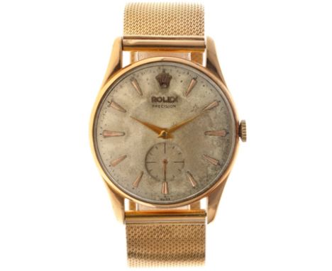Rolex Precision 'Small Seconds' 3540 - Men's watch . Case: rose gold (18K.) - bracelet: rose gold (18K.) - manual - box - con