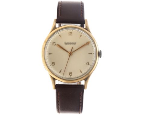 No Reserve - Jaeger-LeCoultre Jumbo - Men's watch - approx. 1950. Case: gold-plated - band: leather - manual winding - condit