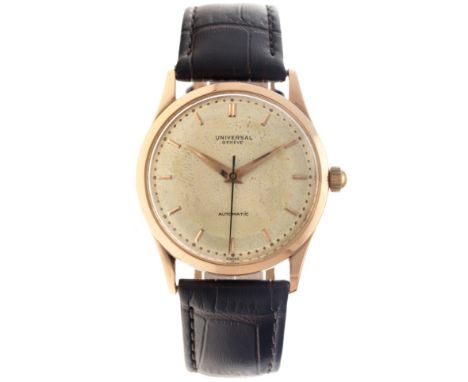 No Reserve - Universal Genève 18K. cal 139 10216 - Men's watch - approx. 1946. Case: rose gold (18K.) - strap: leather - auto