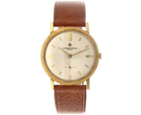Vacheron Constantin Patrimony 18K. 6405 - Men's watch - approx. 1950. Case: yellow gold (18K.) - strap: leather - manual wind