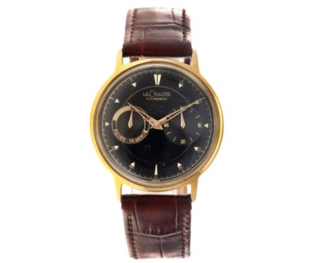 No Reserve - Jaeger-LeCoultre Futurematic (18K.) - Men's watch&nbsp;Case: yellow gold (18K.) - strap: leather - automatic - l