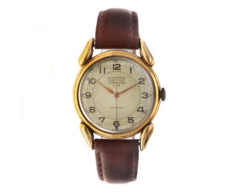 No Reserve - Pontiac Fancy Lugs (18K.) - Men's watch. Case: yellow gold (18K.) - strap: leather - manual winding - condition: