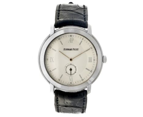 Audemars Piguet Jules Audemars 18K. 15056BC - Heren horloge.&nbsp;Case: white gold (18K.) - strap: leather (18K. white gold A