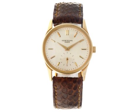 No Reserve - Patek Philippe Calatrava 'Sigma Dial' (18K.) 3796 - Men's watch. Case: yellow gold (18K.) - strap: leather - man