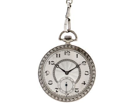 No Reserve - Lever-Escapement silver 800/1000 - Men's pocketwatch. Case: silver (800/1000) - chain: nickle - manual winding -