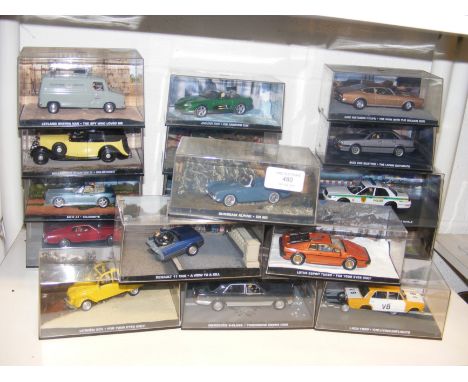Eighteen model vehicles from The James Bond Car Collection 