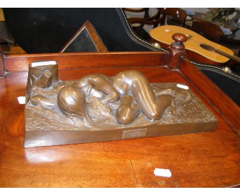 SCHOEMAN - a bronze figure entitled 'Decadence' - 32cm x 14cm