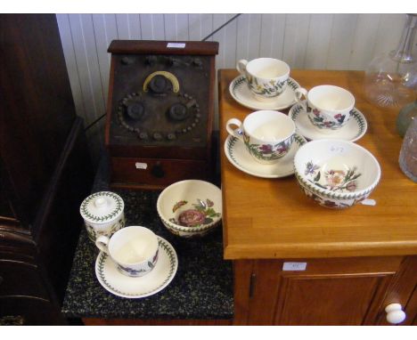 An R. S. No.1 Crystal Radio, together with assorted Portmeirion Botanic Garden pattern tableware 