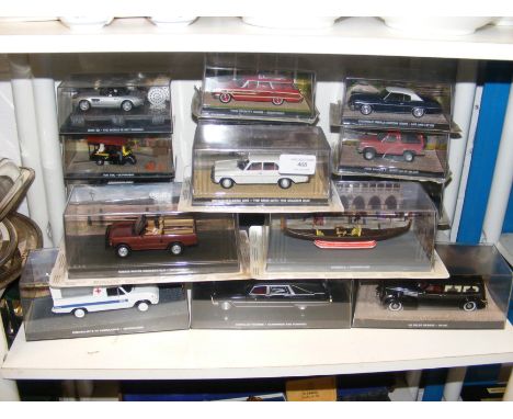 Eighteen model vehicles from The James Bond Car Collection 