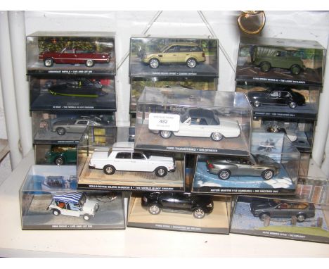 Eighteen model vehicles from The James Bond Car Collection 