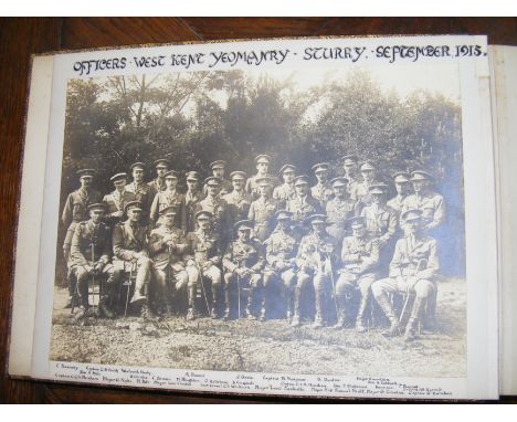 An impressive First World War leather bound photograph album belonging to and correlated by Major Sir Samuel Edward Scott, 6t