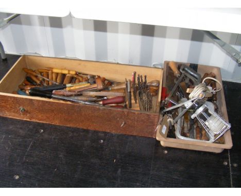 A generous quantity of old tools, including drill bits 