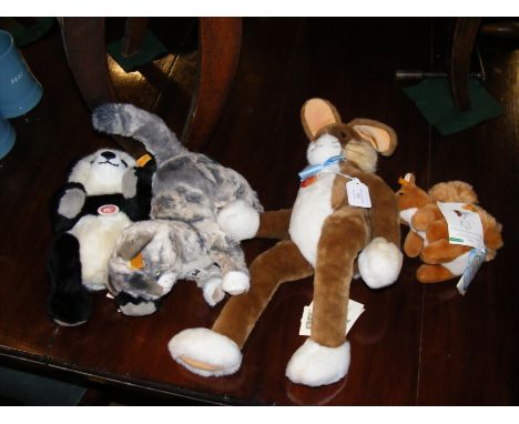 A Steiff Bunny, together with three other Steiff soft toys 