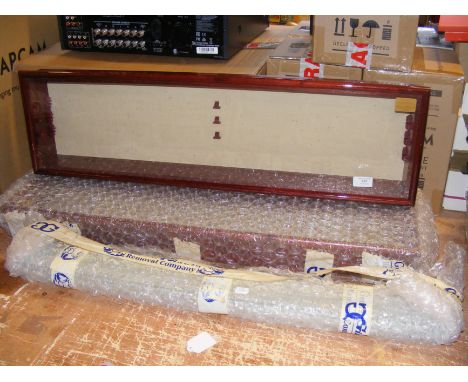 Two long wall hanging display cases for use with die cast model vehicles