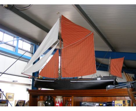 Scratch built 1:24 scale remote control ship of Thames Barge 'Irene'. Includes receiver - no transmitter.