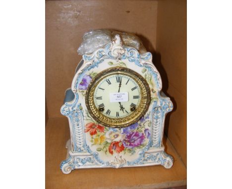 A Royal Bonn German ceramic mantel clock  CONDITION REPORT In our judgement, lot is not in ticking order.Our team of trusted 