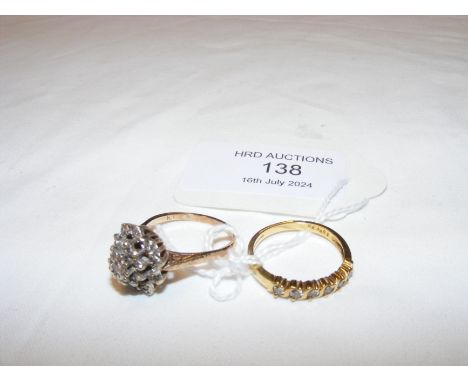 An 18ct gold diamond ring, together with one other 