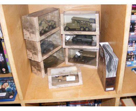 A quantity of Atlas Editions die cast model military vehicles and related pamphlets  