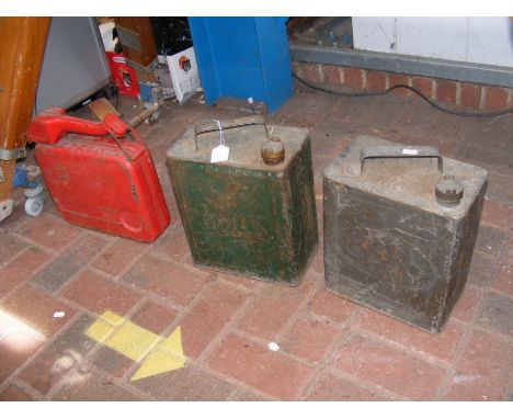 A vintage Pratt's, Esso and one other petrol can