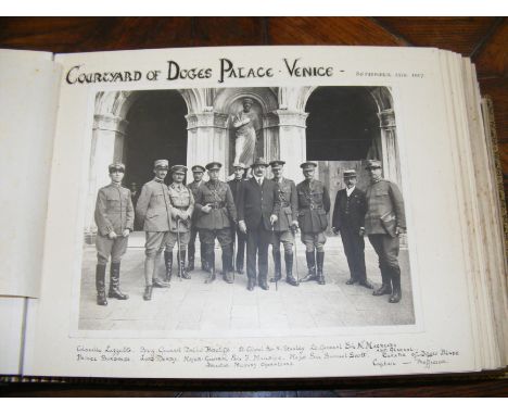 An impressive First World War leather bound photograph album belonging to and correlated by Major Sir Samuel Edward Scott, 6t