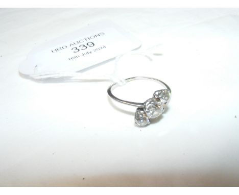 An attractive ladies three stone diamond ring