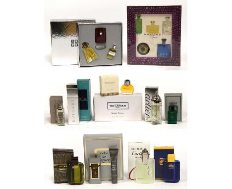 Modern Mainly Gents Miniature Fragrance Sets and Samples, comprising Bulgari Aqua and gift set,Ted Lapidus Collection of Mini