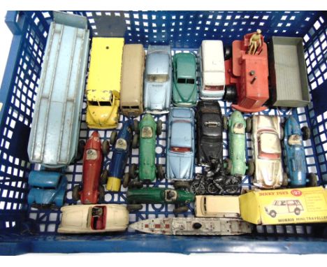 ASSORTED DIECAST MODEL VEHICLES  circa 1950s-60s, by Dinky, Corgi and others, variable condition, one boxed, the box poor, (2