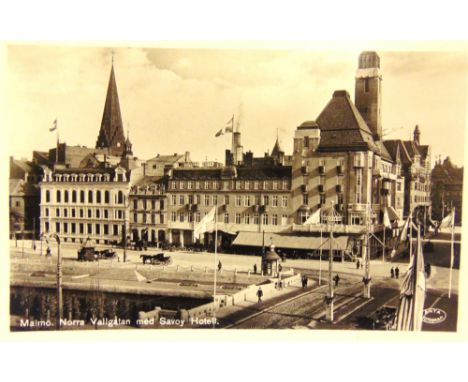POSTCARDS - FOREIGN TOPOGRAPHICAL  Approximately 105 cards, including real photographic views of Norra Vallgatan med Savoy Ho