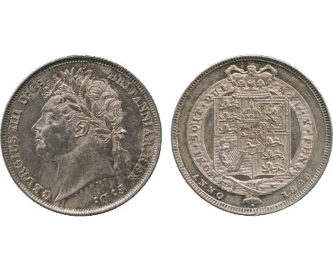 BRITISH COINS, George IV, Silver Shilling, 1825, laureate head left, B.P. below truncation, rev crowned quartered shield of a