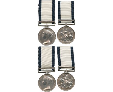 ORDERS, DECORATIONS AND MILITARY MEDALS, Campaign Groups and Pairs, An Extremely Rare Pairing of “Father and Son” Naval Gener