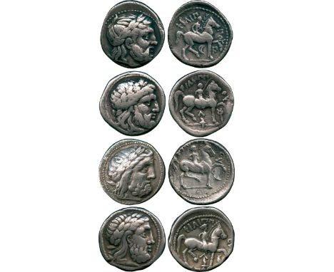 ANCIENT COINS, CONTINENTAL CELTIC COINS, Danubian District, Eastern Celts (3rd Century BC), Silver Tetradrachms (4), in imita