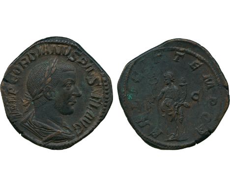ANCIENT COINS, ROMAN COINS, Gordian III (AD 238-244), Æ Sestertius, IMP GORDIANVS PIVS FEL AVG, laureate, draped and cuirasse