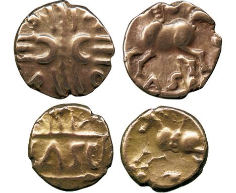 ANCIENT COINS, ANCIENT BRITISH, Celtic Gold, Catuvellauni, Tasciovanus (c.25 BC-AD 10), Gold ¼-Stater, 1.33g, cruciform wreat