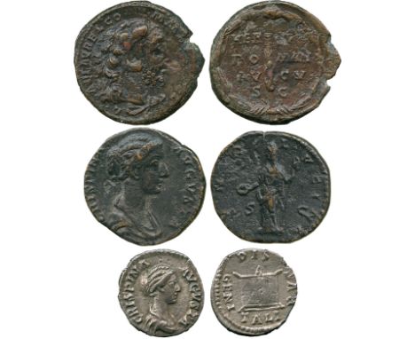 ANCIENT COINS, ROMAN COINS, Commodus (AD 177-192), Æ Dupondius, rev Roma; Æ As, head right, wearing lion’s skin; and an Alexa