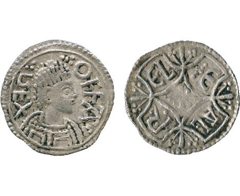 BRITISH COINS, Offa, King of Mercia, Silver Portrait Penny, light coinage (780-792), Canterbury, moneyer Ealred, curled hair 