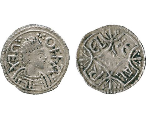 BRITISH COINS, Offa, King of Mercia, Silver Portrait Penny, light coinage (780-792), Canterbury, moneyer Ealred, curled hair 