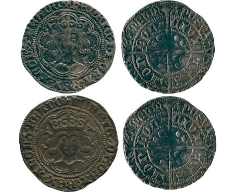 BRITISH COINS, Henry VI, first reign, Silver Groats (2), London, Annulet / Rosette / Mascle mules, crowned facing bust, annul