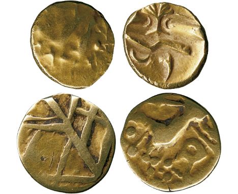 ANCIENT COINS, ANCIENT BRITISH, Celtic Gold, Gallo-Belgic import B, Nervii(?), Gold ¼-Stater, 1.81g, late 2nd Century BC, cro