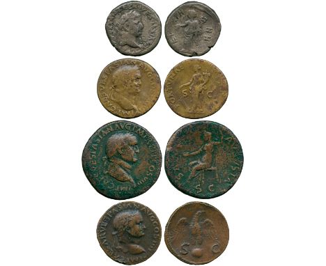 ANCIENT COINS, ROMAN COINS, Vespasian (AD 69-79), Æ Sestertius, rev Salus; with Asses (3); and an Alexandrian Silver Tetradra