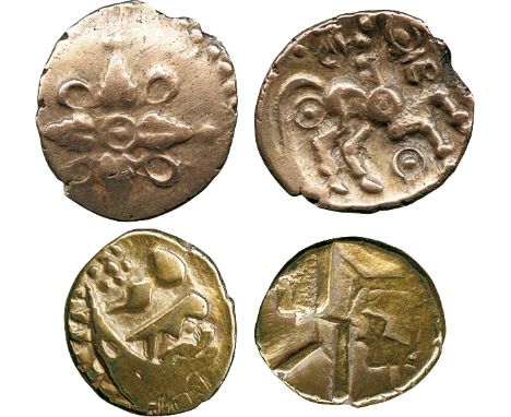 ANCIENT COINS, ANCIENT BRITISH, Celtic Gold, Catuvellauni, Addedomaros (c.45–25 BC), Gold ¼-Stater, 1.36g, cruciform leaves a