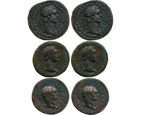 ANCIENT COINS, ROMAN COINS, Titus (AD 79-81), Æ Sestertius, rev Mars; As, rev Spes; with Domitian (AD 81-96), Sestertius, Dup