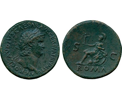 ANCIENT COINS, ROMAN COINS, Nero (AD 54-68), Æ Sestertius, struck c. AD 65, NERO CLAVDIVS CAESAR AVG GER P M TR P IMP P P, la
