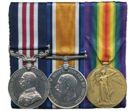 ORDERS, DECORATIONS AND MILITARY MEDALS, Campaign Groups and Pairs, A Great War Military Medal Group of 3 awarded for “Attend