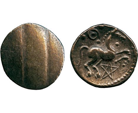 ANCIENT COINS, ANCIENT BRITISH, Celtic Gold, Cantiaci, Dubnovellaunos (attr., c.25 BC - AD 5), Gold ¼-Stater, 1.15g, plain ob