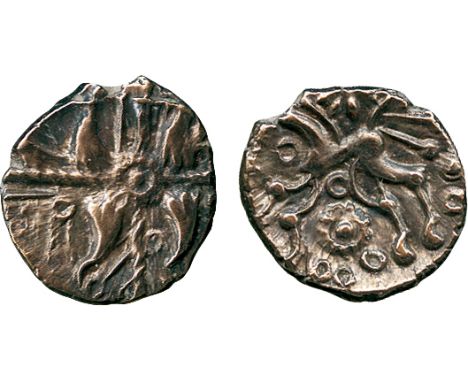 ANCIENT COINS, ANCIENT BRITISH, Celtic Gold, East Wiltshire, Gold ¼-Stater, 1.05g, c.50-35 BC, devolved Apollo head pattern w