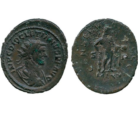 ANCIENT COINS, ROMANO-BRITISH COINS, Carausius, in the name of Diocletian (AD 287-293), Æ Antoninianus, mint of Londinium, IM
