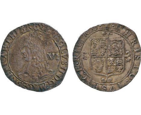 BRITISH COINS, Charles II, Silver Sixpence, hammered coinage (1660-1662), third issue, crowned bust left, value behind, initi