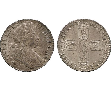 BRITISH COINS, William III, Silver Shilling, 1700, small circular 0s in date, fifth laureate and draped bust right, rev crown